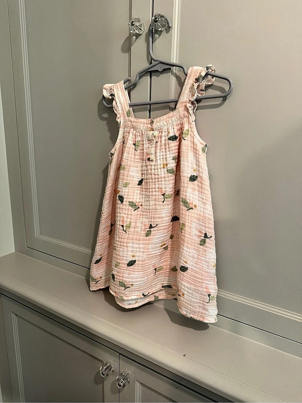 Angel Dear Girls Floral Pink Cotton Dress